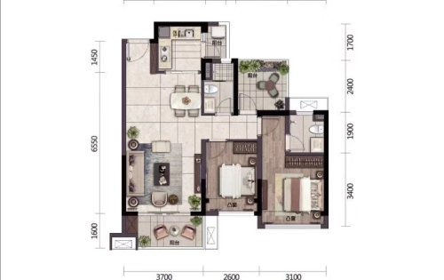 海伦堡·创智家园在售建面72-100平米户型(图1)