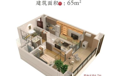 建筑面积约45-89㎡山景高层住宅，户型鉴赏(图3)