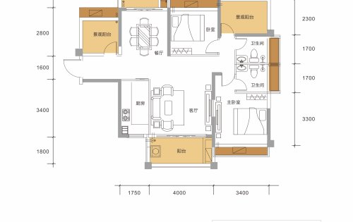 御豪庭在售户型109，价格优惠，户型方正(图1)